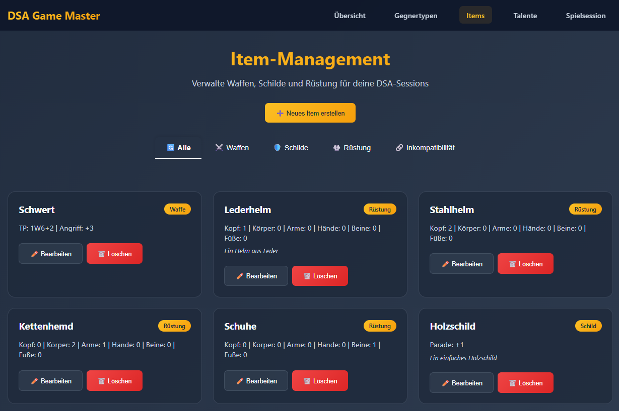 Items-Verwaltung