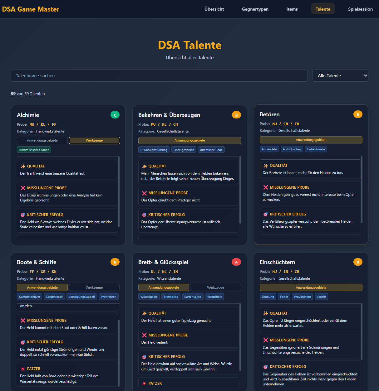 Talentproben-System